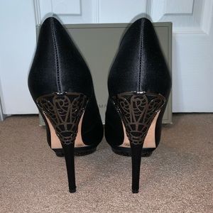 Black Satin BCBG Pumps